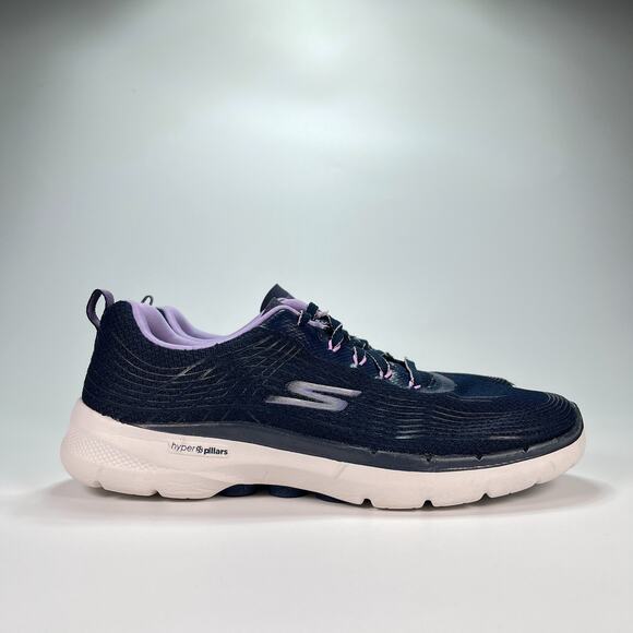 Skechers GO WALK 6 Navy Blue Slip On Comfort Walking Shoes 124554 Womens Size 11 - Picture 1 of 10